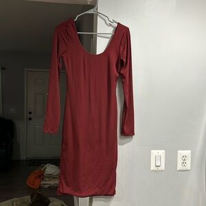 Burgundy long sleeve dress Size large